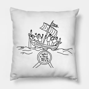 White Ship by 9JD Pillow