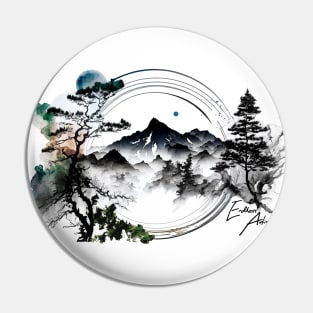 Ancient Mountains in the Mist Pin