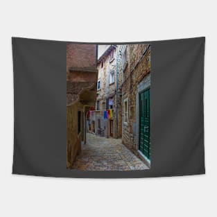 Back Street in Rovinj Old Town, Croatia Tapestry