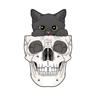 Black Kitty & Skull T-Shirt