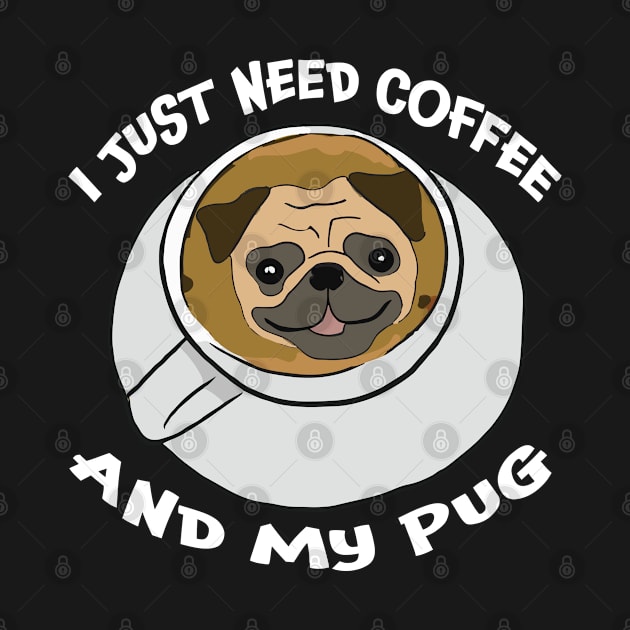 Pug and Coffee Lover Funny Dog Pet Owner by orumcartoons