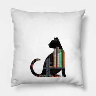 Cat in a book silhouette Pillow