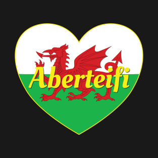 Aberteifi Cymru UK Baner Cymru Calon T-Shirt