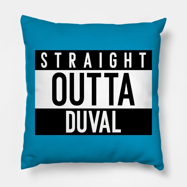 Straight Outta Duval  Jacksonville Pillow by Space Cadet Tees