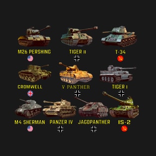 Top 10 WW2 Tanks T-Shirt