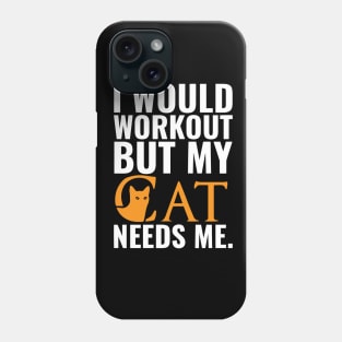 Funny Workout Design With Cat Phone Case