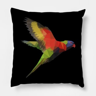 Low Poly Rainbow Lorikeet Pillow