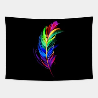 Rainbow feather luminescent paint Tapestry