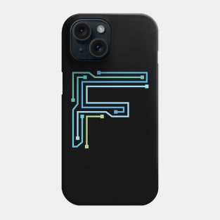 Alphabet F Circuit Typography Design Phone Case