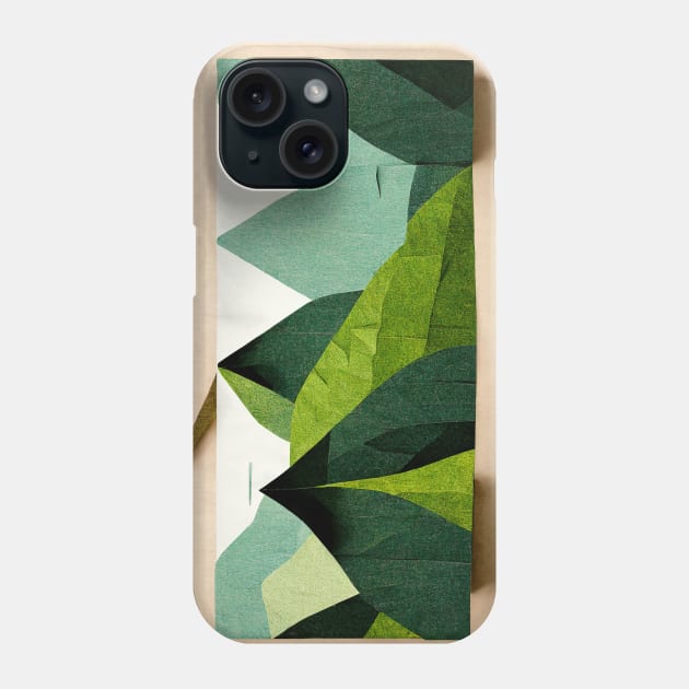 Hilly Grassland - Abstract Minimalism Papercraft Landscape Phone Case by JensenArtCo