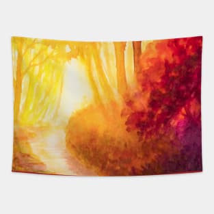 Autumn light landscape Tapestry