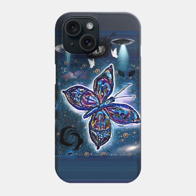 Space butterfly w @possessed.minds on IG Phone Case by Meta.morph