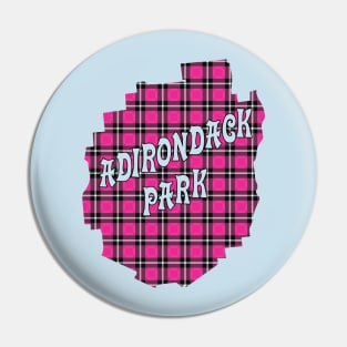 Hot Pink Plaid Adirondack Park w/ Text Pin