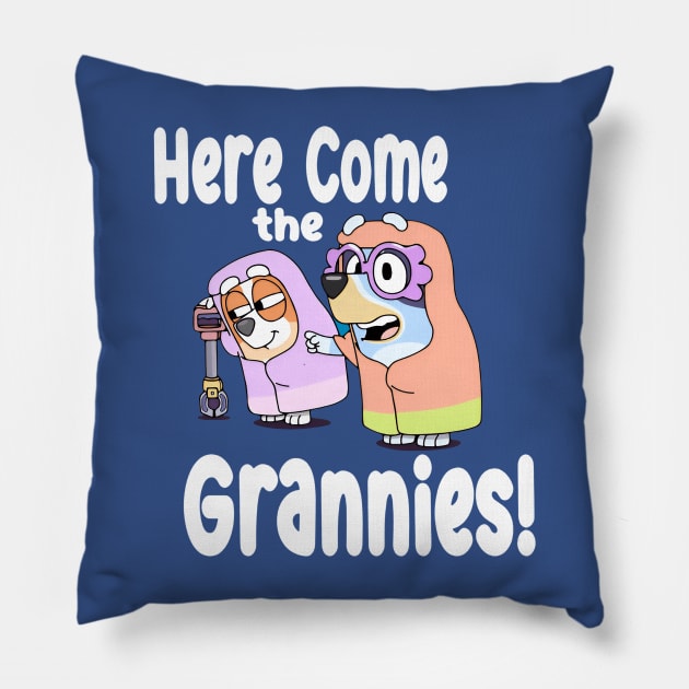 Here Come the Grannies! Pillow by jersimage