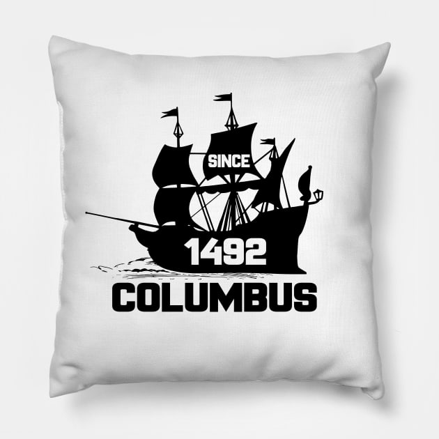 Columbus Day Vintage Gift Pillow by UranusArts