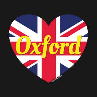 Oxford England UK British Flag Heart T-Shirt