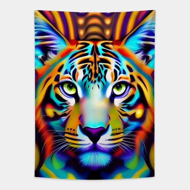 Kosmic Kitty (25) - Trippy Psychedelic Cat Tapestry by TheThirdEye