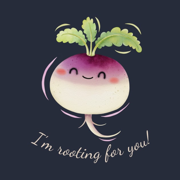 I'm Rooting For You Cute Watercolor Turnip by DesignArchitect