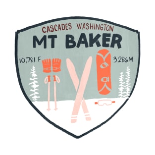 Mt Baker Cascades Washington Retro Ski Patch T-Shirt