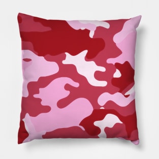 Pink White Red Camouflage Pattern Pillow