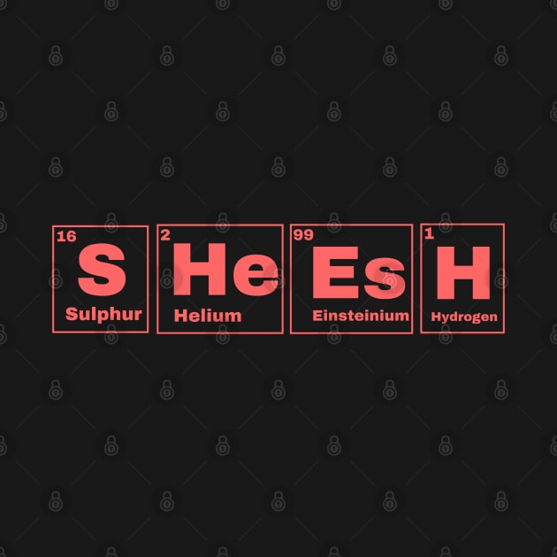 Sheesh Text Periodic Table Slogan Red by SwasRasaily