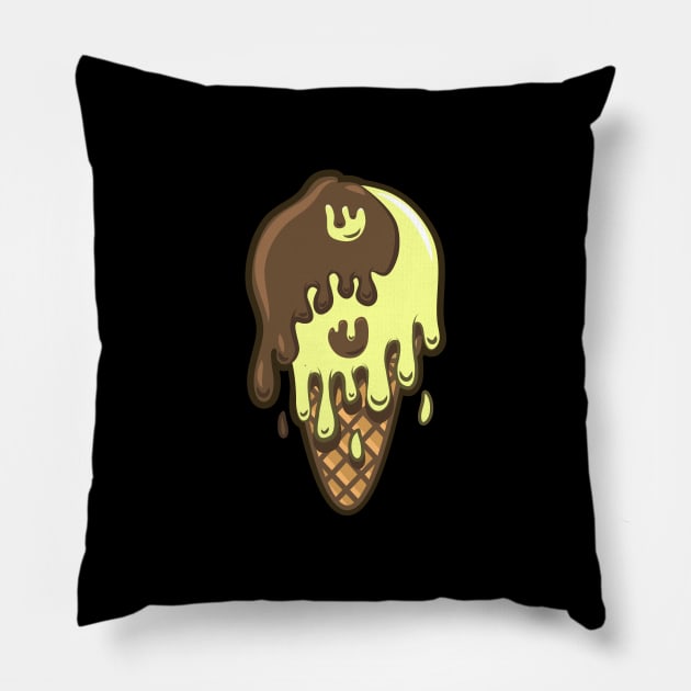 yin and yang ice cream Pillow by walterorlandi