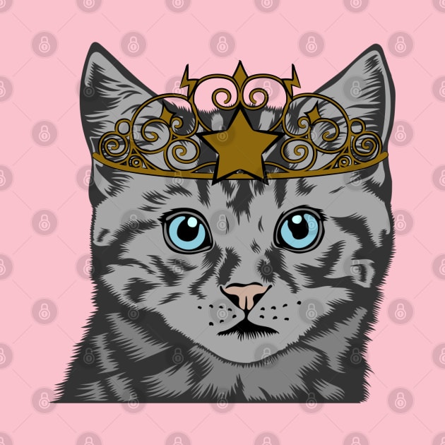 Kitten Wearing Tiara by Miozoto_Design