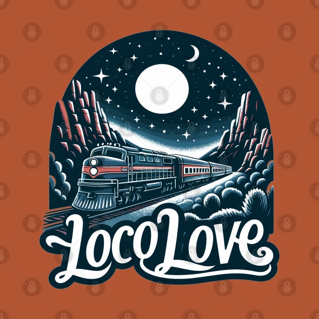 Train Vintage, Loco Love by Vehicles-Art