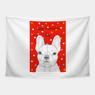 French Bulldog Valentine's Day Greeting Tapestry