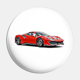 488 GTB Cartoon Pin