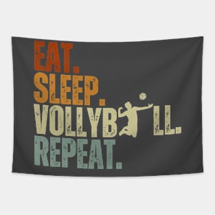 Eat Sleep Volleyball Repeat Funny Volleyball Players Tapestry