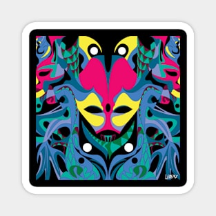 alien carnival monster mask ecopop art Magnet