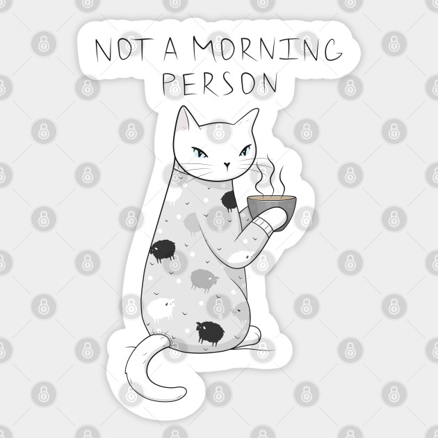Morning Pajamas Cat Cat Sticker Teepublic Uk
