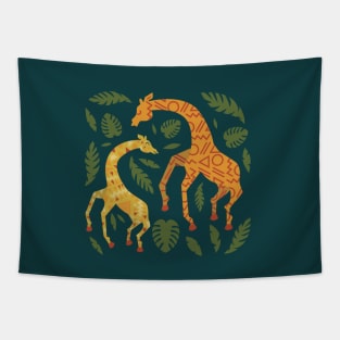 Dancing Giraffes with Patterns Tapestry