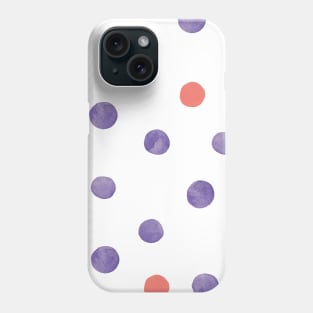 Watercolor random dots - pastel purple Phone Case