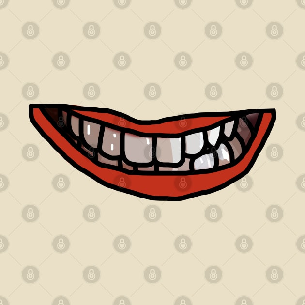 White Teeth Red Lips Mouth by ellenhenryart