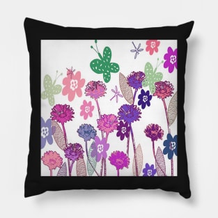 Floral Garden Print Cute Spring & Summer Home Decor & Gifts Pillow