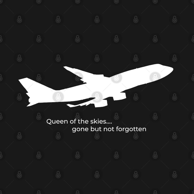 Boeing 747 Queen of the Skies large logo white by skippyscage