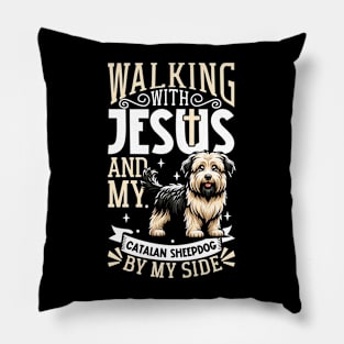 Jesus and dog - Gos d’Atura Català Pillow
