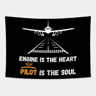 Engine is the heart pilot is the soul Unisex Tapestry