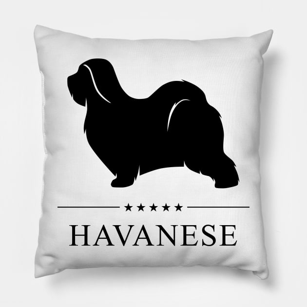 Havanese Black Silhouette Pillow by millersye