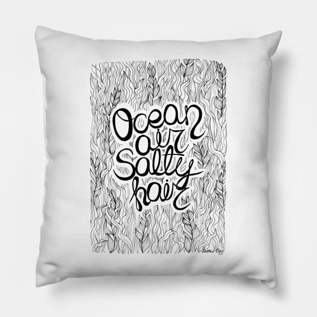 Ocean air salty hair Pillow by laimutyy