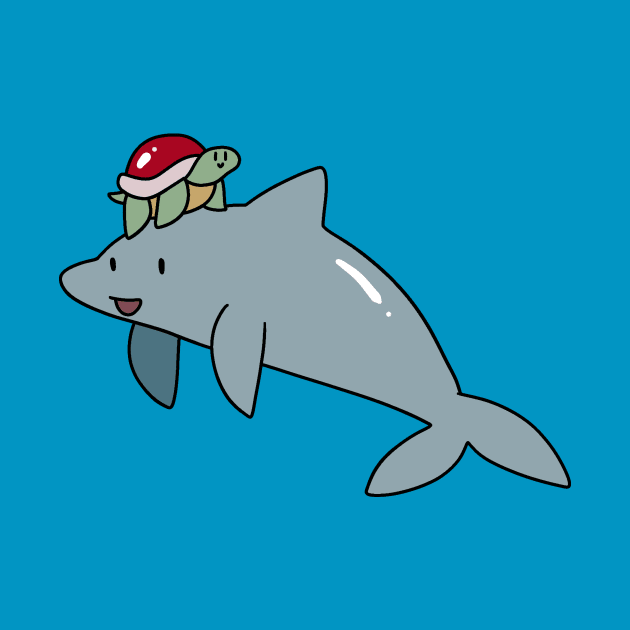 Turtle Riding a Dolphin by saradaboru