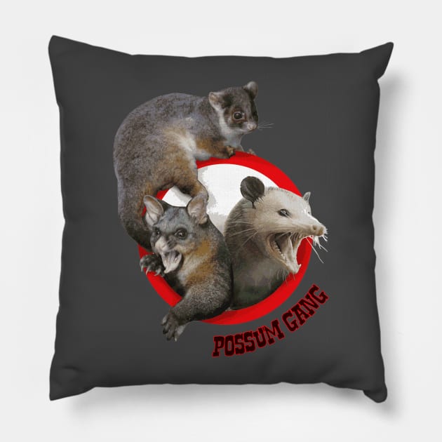 Possum Gang Pillow by FieryWolf