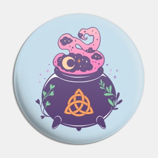 Witch's cauldron. Triquetra Pin