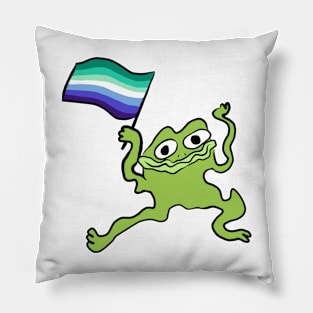 Gay Pride Froggy (Blue) Pillow