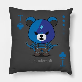 Thunderbolt Evil bear holding electric shock cute scary cool Halloween card Nightmare Birthday Pillow