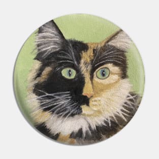 Tortoiseshell Cat Face Pin