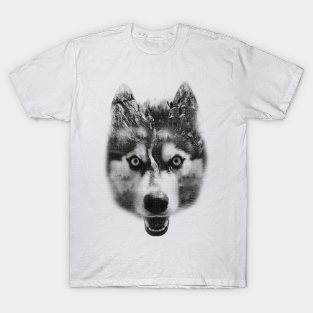 Discover Husky design Double Exposed - Husky - T-Shirt