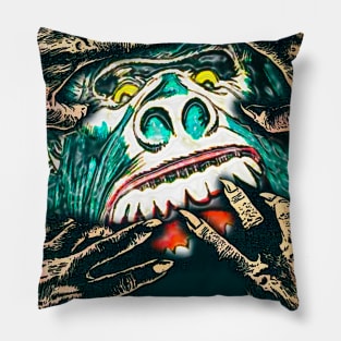 Fear, monster and hands of horror Pillow